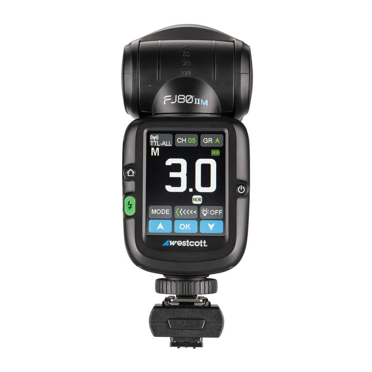 Westcott FJ80 II Universal Touchscreen Speedlight with Adapter for Sony w/ProGrip 2 Handheld Mount