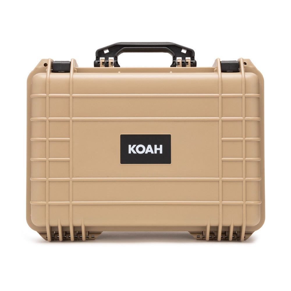 Koah Weatherproof Hard Case with Customizable Foam (18 x 14 x 7 Inch) - Tan (2-Pack)