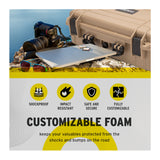Koah Weatherproof Hard Case with Customizable Foam (18 x 14 x 7 Inch) - Tan (2-Pack)