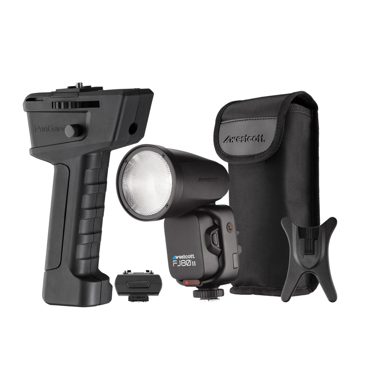 Westcott FJ80 II Universal Touchscreen Speedlight with Adapter for Sony w/ProGrip 2 Handheld Mount