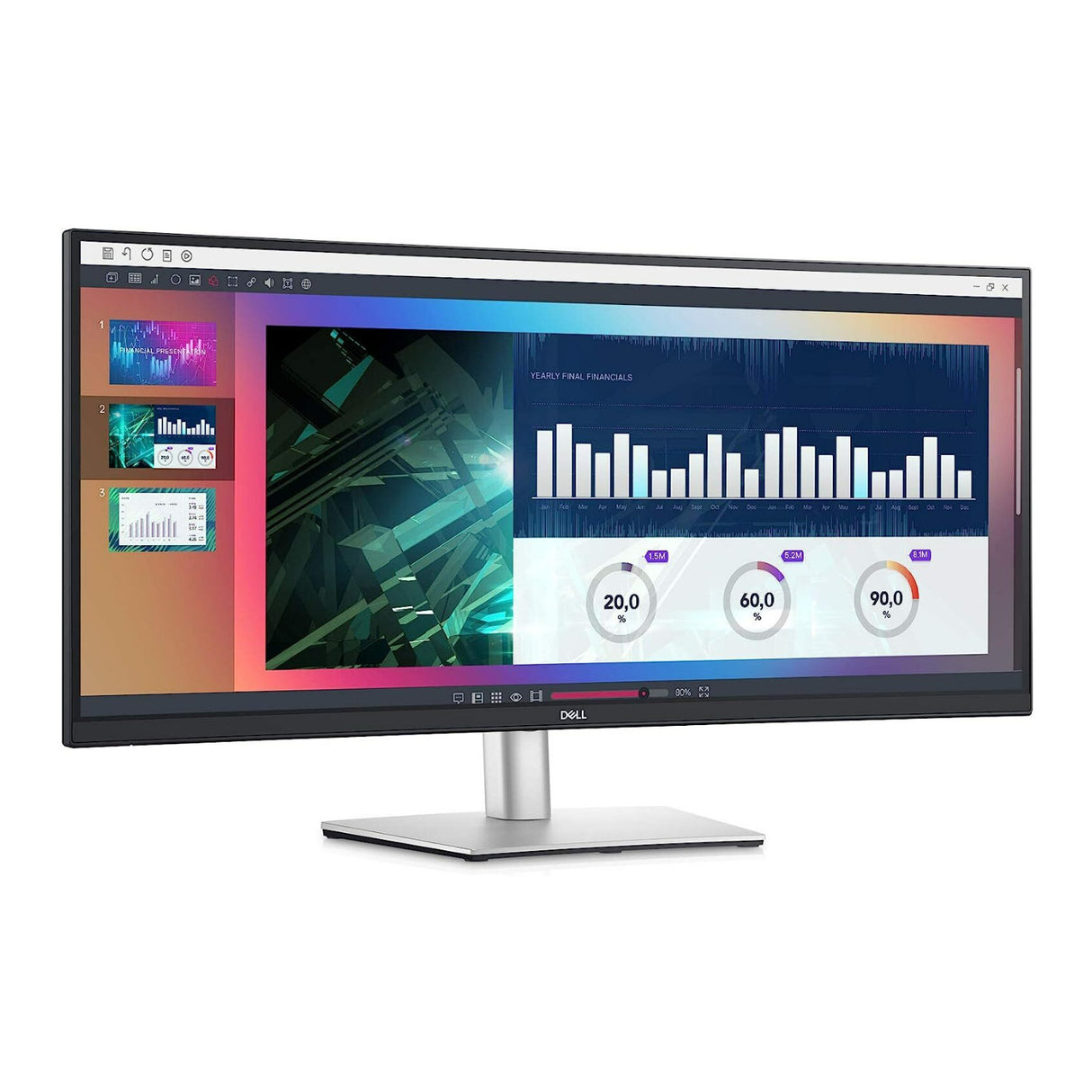 Dell P3421W 34-Inch Ultrawide WQHD 3440 x 1440 21:9 Aspect Ratio Curved USB-C Monitor (Refurbished)