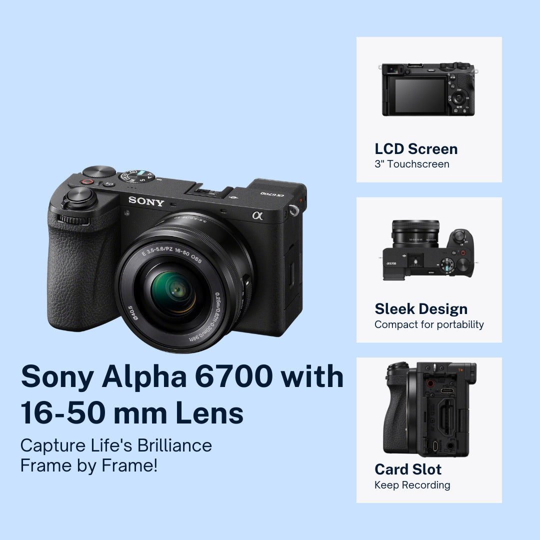 Sony Alpha 6700 APS-C Mirrorless Camera with 16-50 and 55-210mm Lens w/Photo Editing Software Bundle