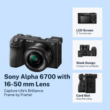 Sony Alpha 6700 APS-C Mirrorless Camera with 16-50 and 55-210mm Lens w/Photo Editing Software Bundle