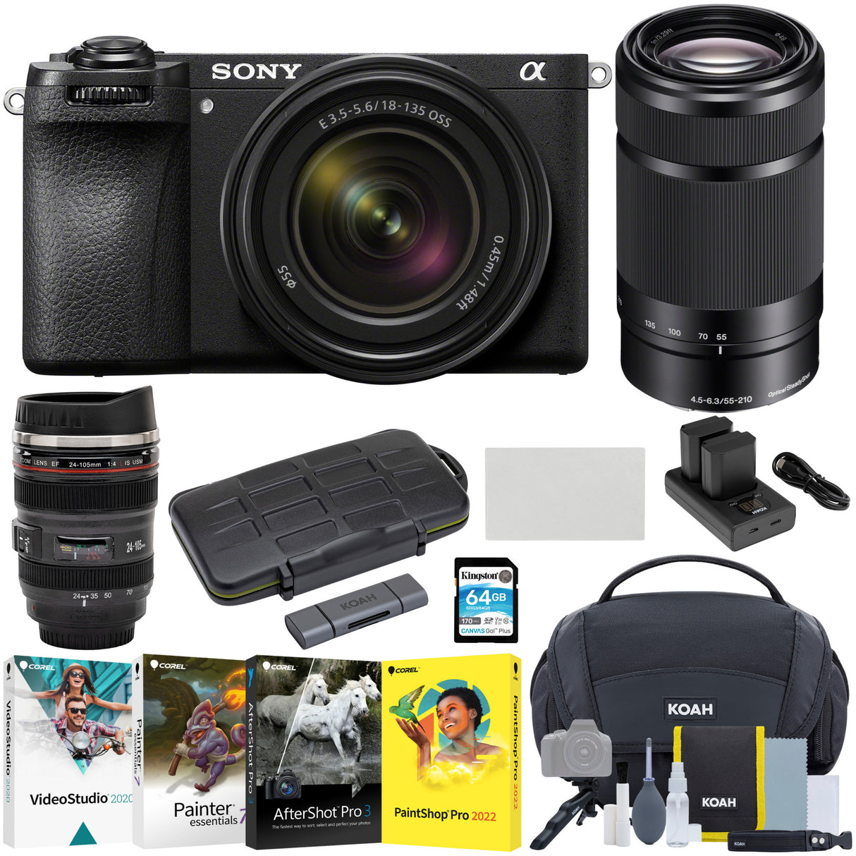 Sony Alpha 6700 APS-C Mirrorless Camera with 16-50 and 55-210mm Lens w/Photo Editing Software Bundle