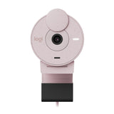 Logitech Brio 300 Rose - High-Definition Webcam with Desktop Anti-Slip Matt