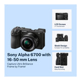 Sony Alpha 6700 APS-C Mirrorless Camera with 16-50mm Lens Essentials Kit (Open Box)