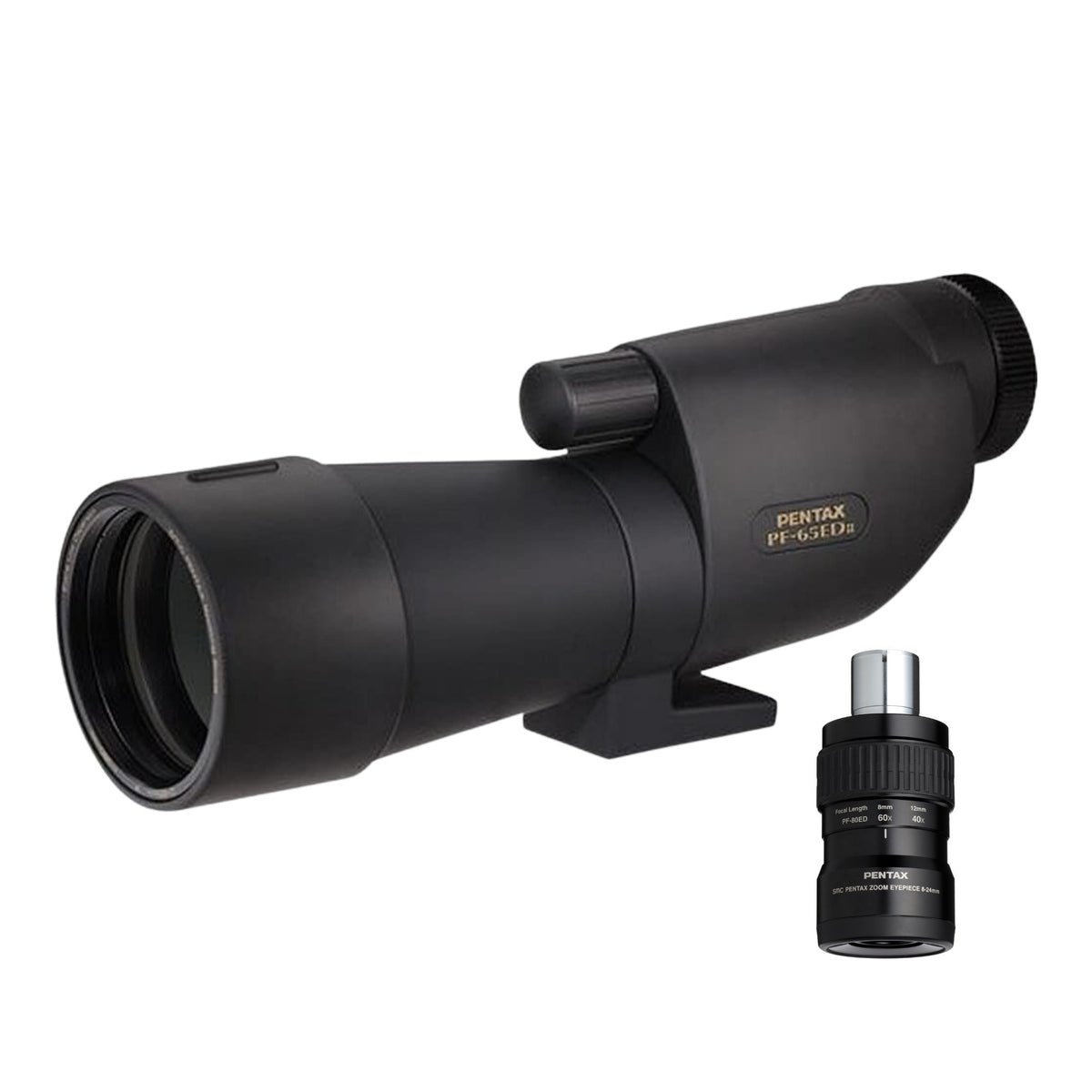High-Precision Pentax PF-65ED II 65mm Spotting Scope with SMC 8-24mm Zoom Eyepiece (1.25')