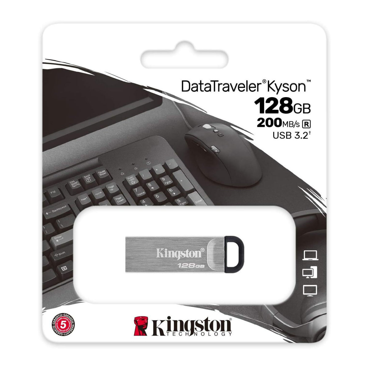 Kingston 128GB DataTraveler Kyson 200MB/s Read 60MB/s Write Speed Flash Drive
