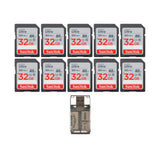 SanDisk 32GB Ultra SDHC UHS-I Memory Card with High Speed USB Card Reader (10-Pack)