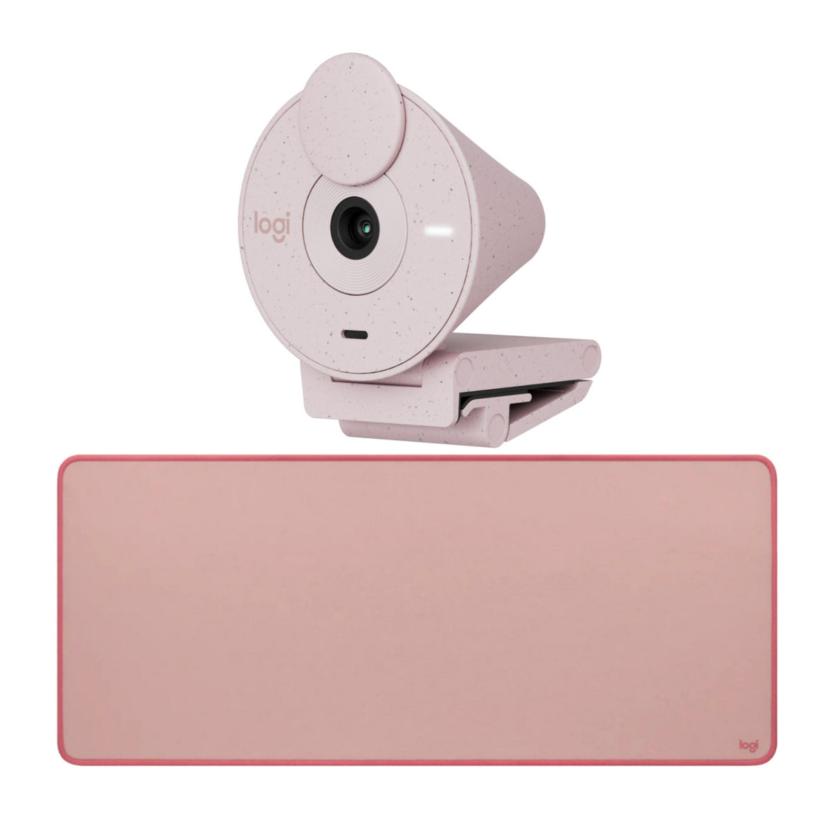 Logitech Brio 300 Rose - High-Definition Webcam with Desktop Anti-Slip Matt