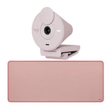 Logitech Brio 300 Rose - High-Definition Webcam with Desktop Anti-Slip Matt