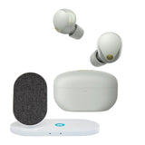 Sony WF-1000XM5 Truly Wireless Noise Canceling Earbuds (Silver) with Wireless Charger Bundle