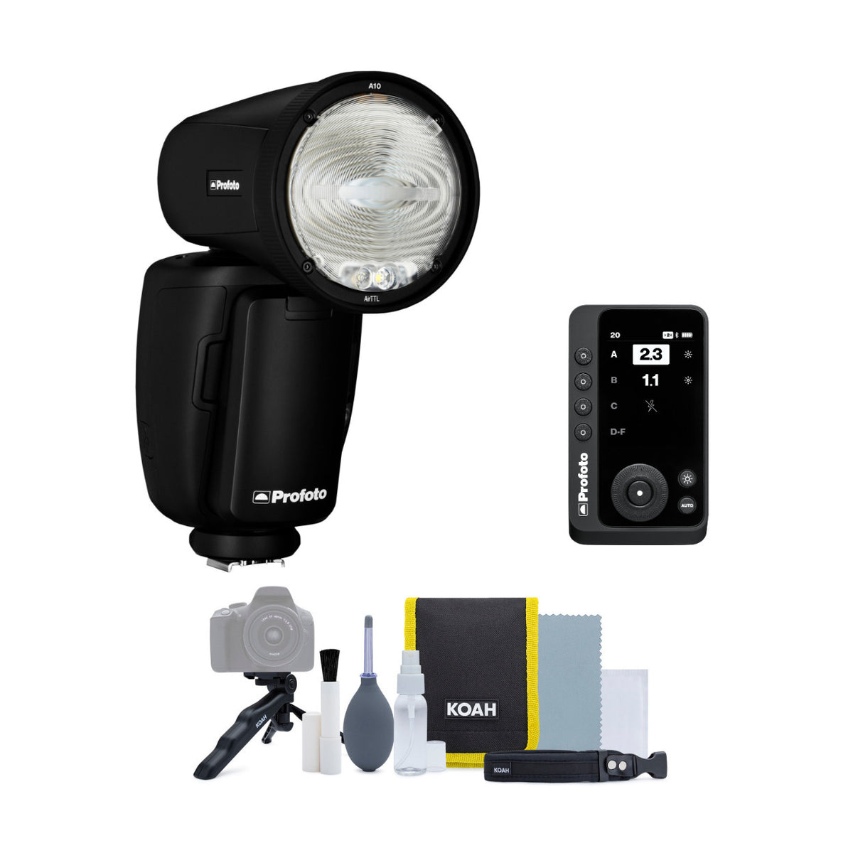 Profoto A10 On-Camera Flash Light for Canon with Profoto Connect Pro for Canon and Accessory Bundle