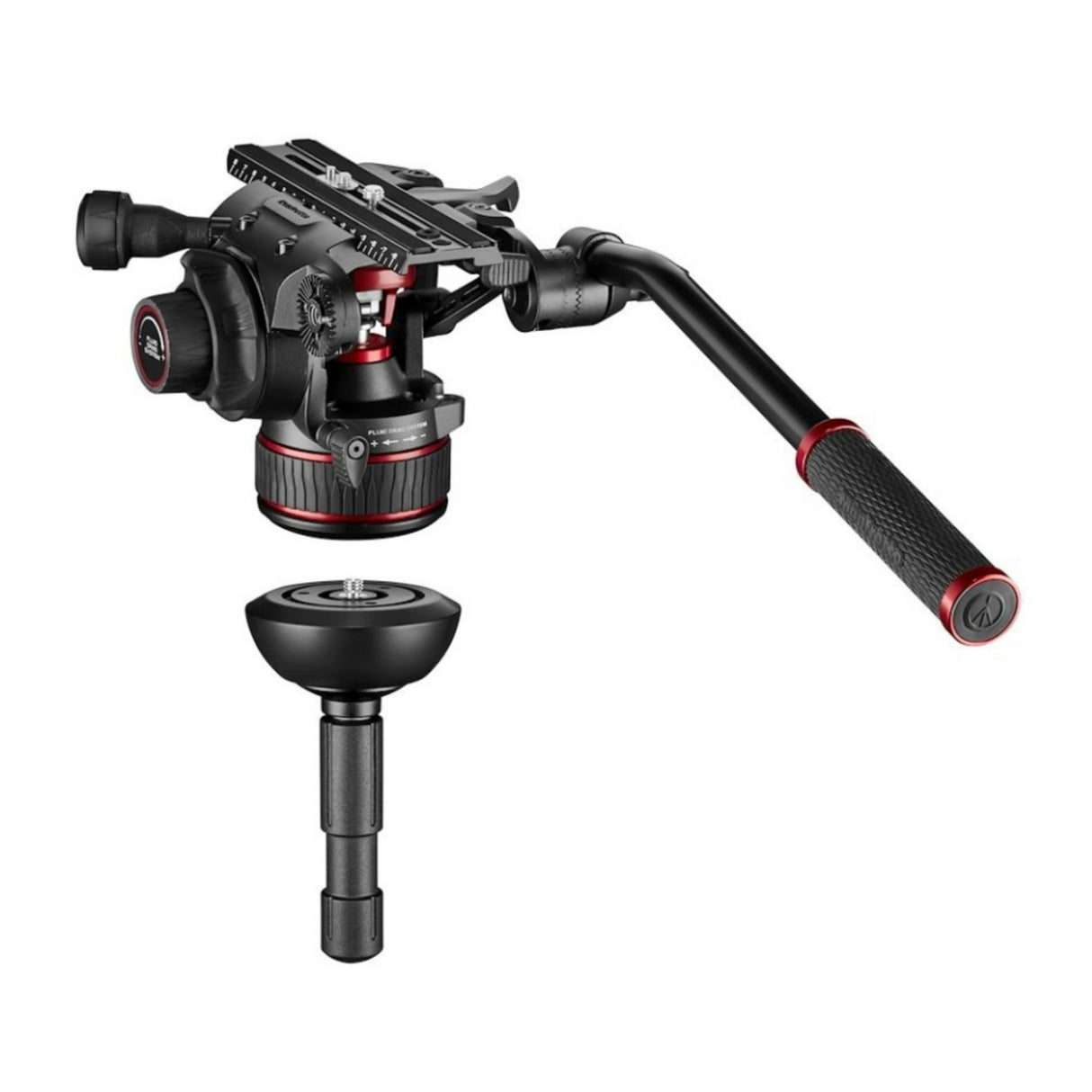 Manfrotto Nitrotech 612 Series Fluid Video Head with Twin Alu Tripod (Black)