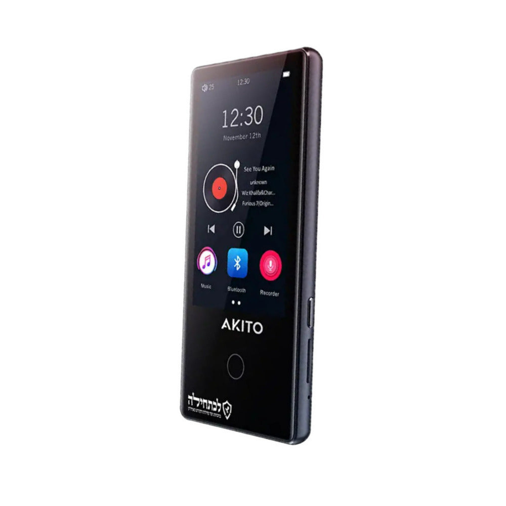 AKITO L5 16GB Kosher MP3 Player with Buttons, Built-in Speakers, Recorder, and Touch Screen (Black)