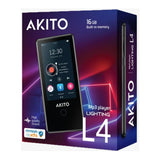 AKITO L4 16GB Kosher MP3 Player with Built-in Speaker, Recorder, Bluetooth, and Touch Screen (Black)
