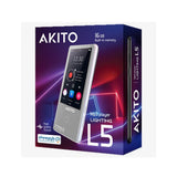 AKITO L5 16GB Kosher MP3 Player with Buttons, Built-in Speakers, Recorder, and Touch Screen (Silver)