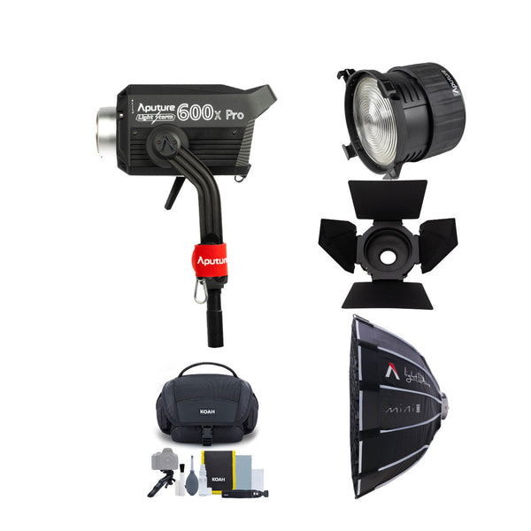 Aputure LS 600X Pro (V-Mount) with Dome, Fresnel, Barndoors and
