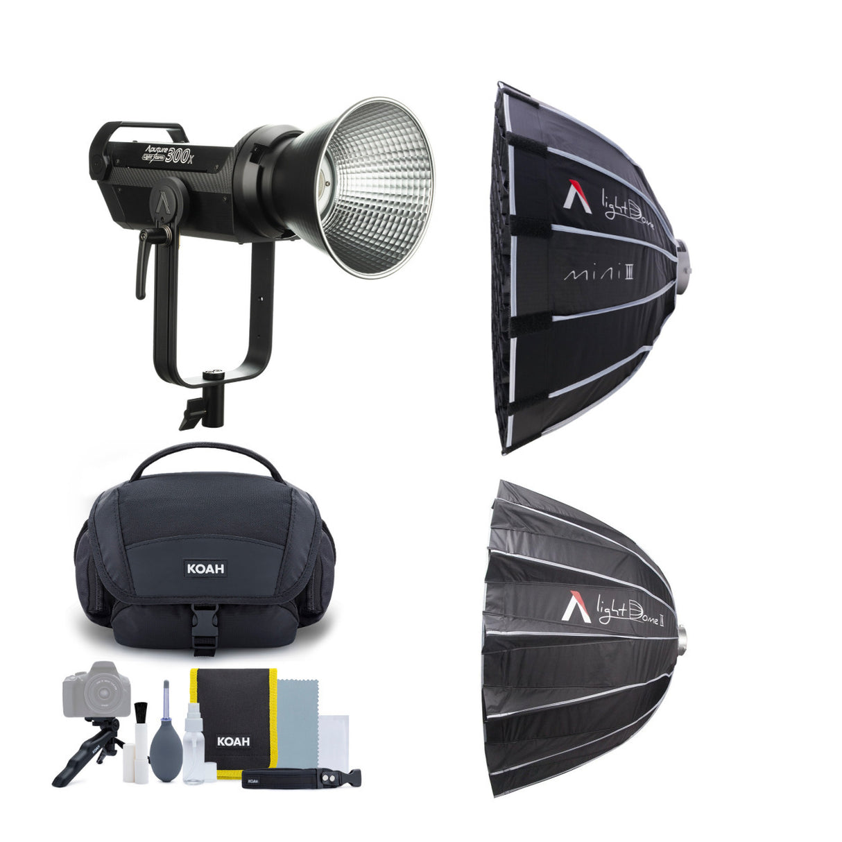Aputure Light Storm 300x Bi-Color LED Light Kit with V-Mount Battery Plate with Softbox, Dome Bundle