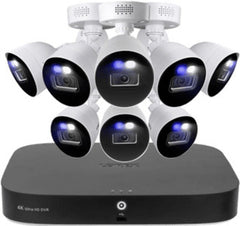 Lorex 4K 20 Camera Capable 16 Wired and 4 Fusion Wi-Fi 2TB Wired DVR System with 8 Cameras