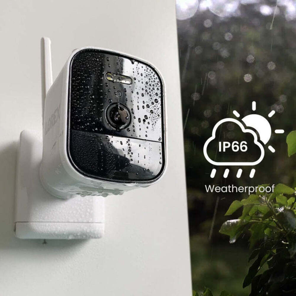 Lorex 4K Spotlight Outdoor Battery Security Camera with Color Night Vision (Add-On, White)