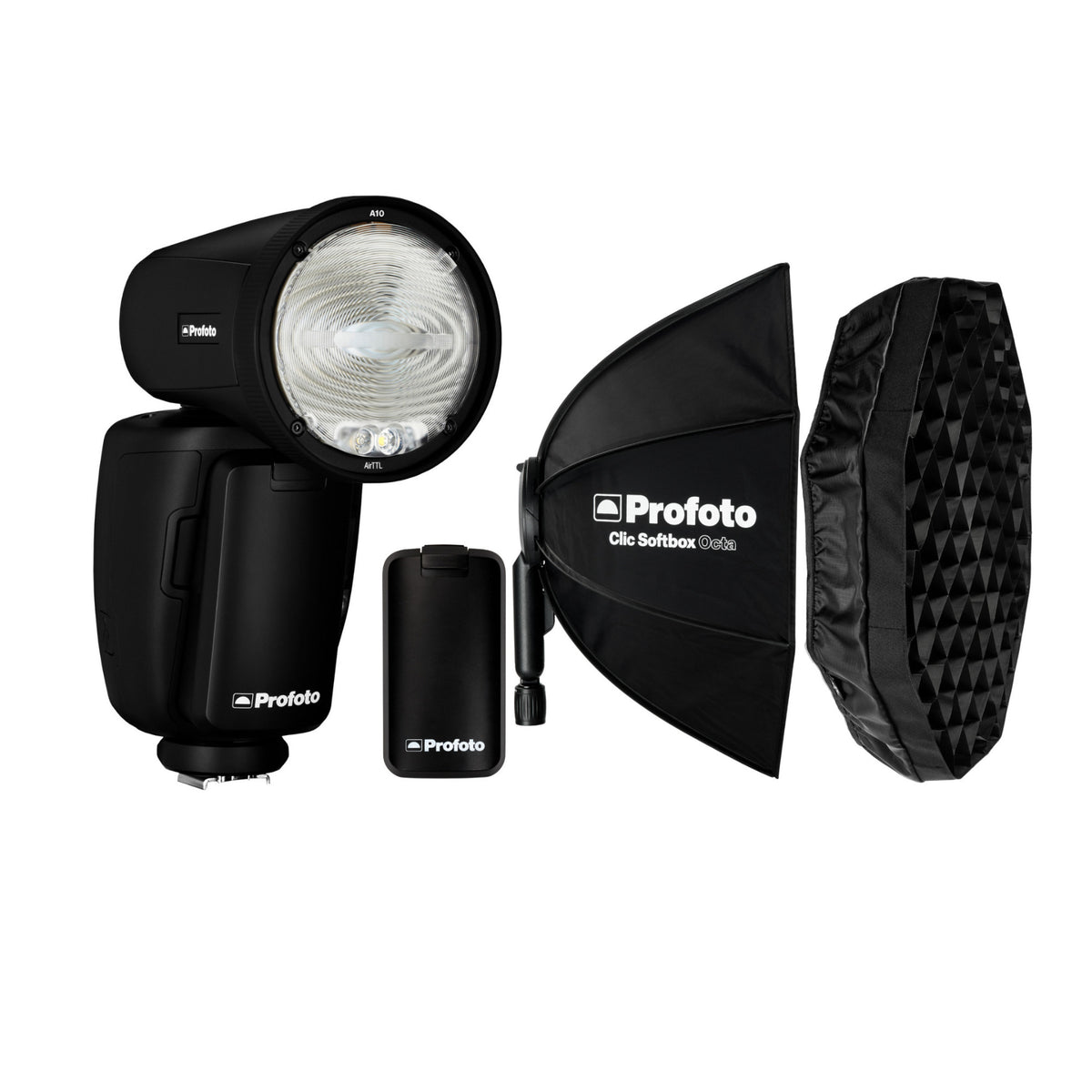 Profoto A10 AirTTL-C Studio Light for Canon with Softbox and Softgrid Bundle