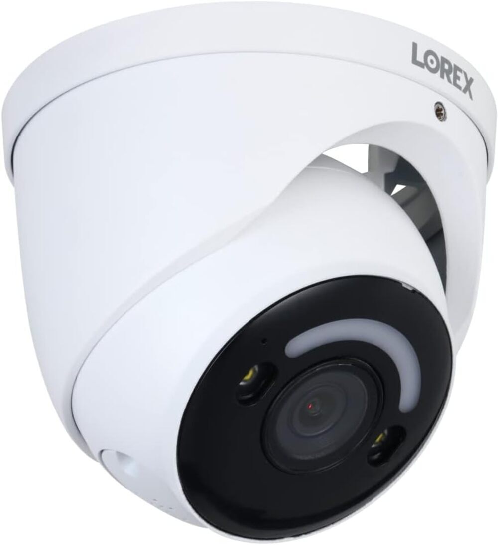Lorex 4K Smart Security Lighting Deterrence Dome AI PoE IP Wired Camera with CNV (White)