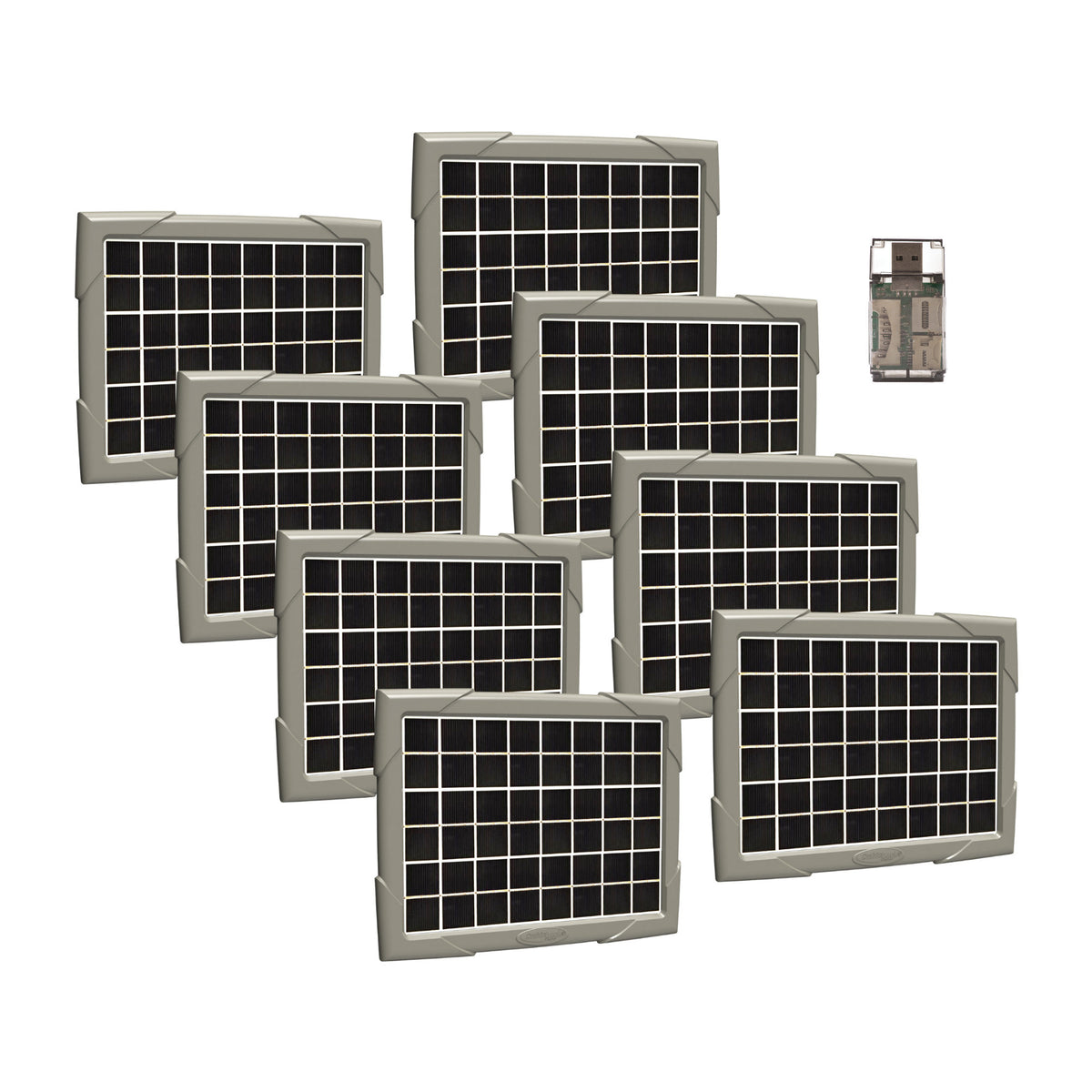 Cuddeback Solar Power Bank - High-Capacity Charger with Card Reader (8-Pack)