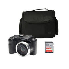 Kodak PIXPRO AZ252 16MP Digital Camera (Black) with 32GB SD Card and Case