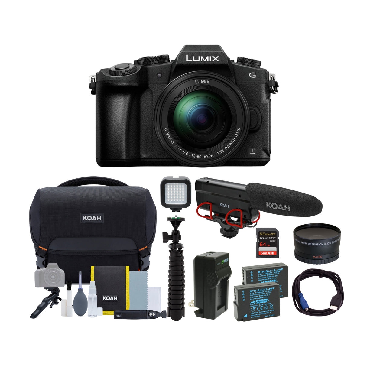 Panasonic LUMIX G85 Mirrorless Camera with 12-60mm Lens and Microphone Bundle