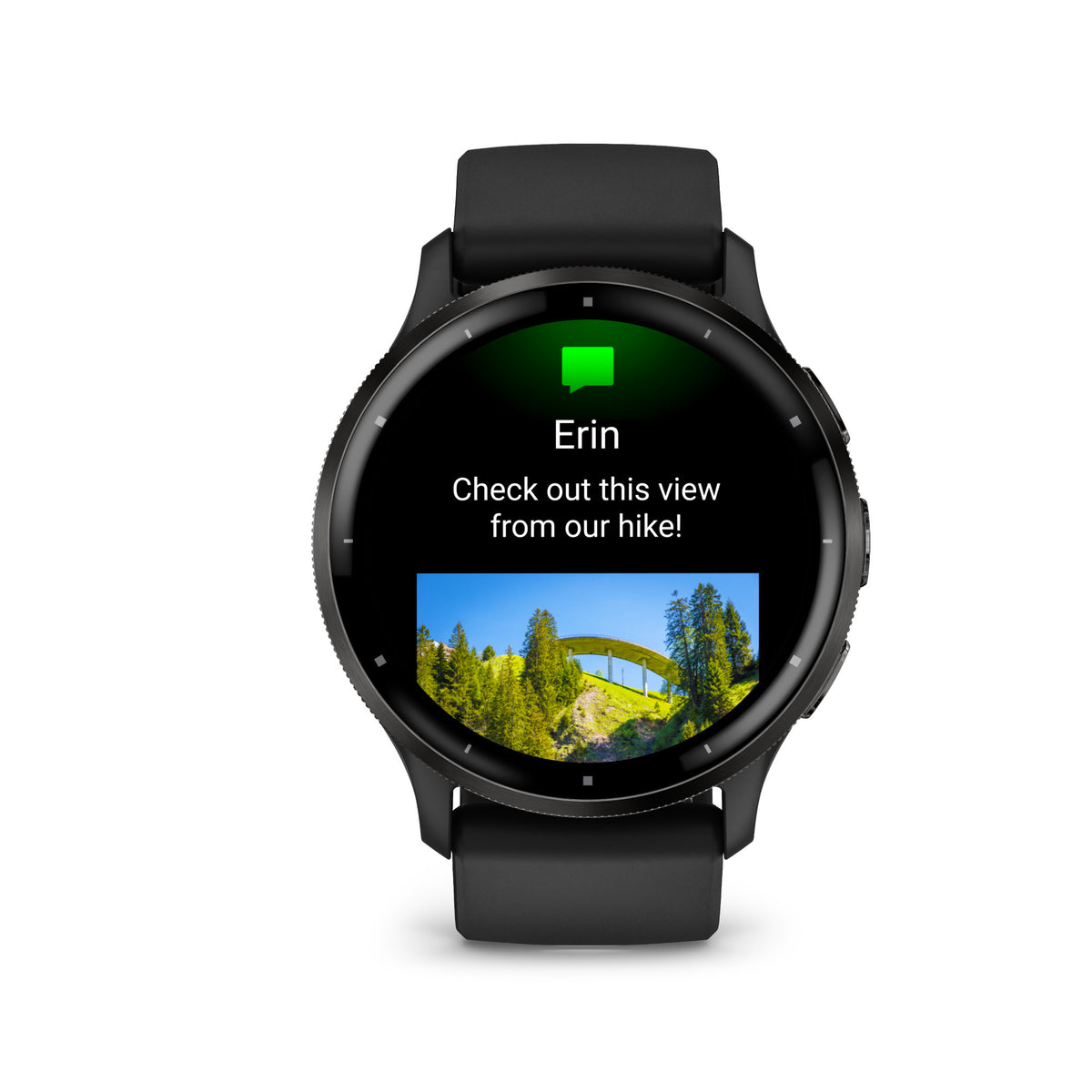 Garmin Venu 3 Slate Stainless Steel Bezel Smart Watch with 45mm Black Case and Silicone Band