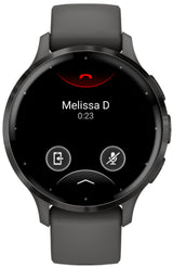 Garmin Venu 3S Slate Stainless Steel Bezel Smart Watch with 41mm Pebble Gray Case and Silicone Band