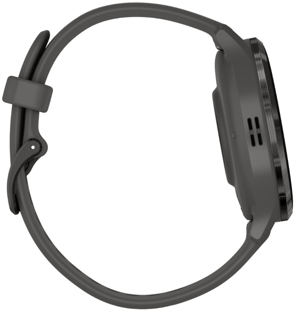 Garmin Venu 3S Slate Stainless Steel Bezel Smart Watch with 41mm Pebble Gray Case and Silicone Band