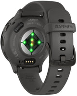 Garmin Venu 3S Slate Stainless Steel Bezel Smart Watch with 41mm Pebble Gray Case and Silicone Band