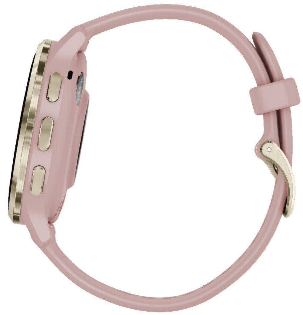 Garmin Venu 3S Soft Gold SS Bezel Smart Watch with 41mm Dust Rose Case and Silicone Band
