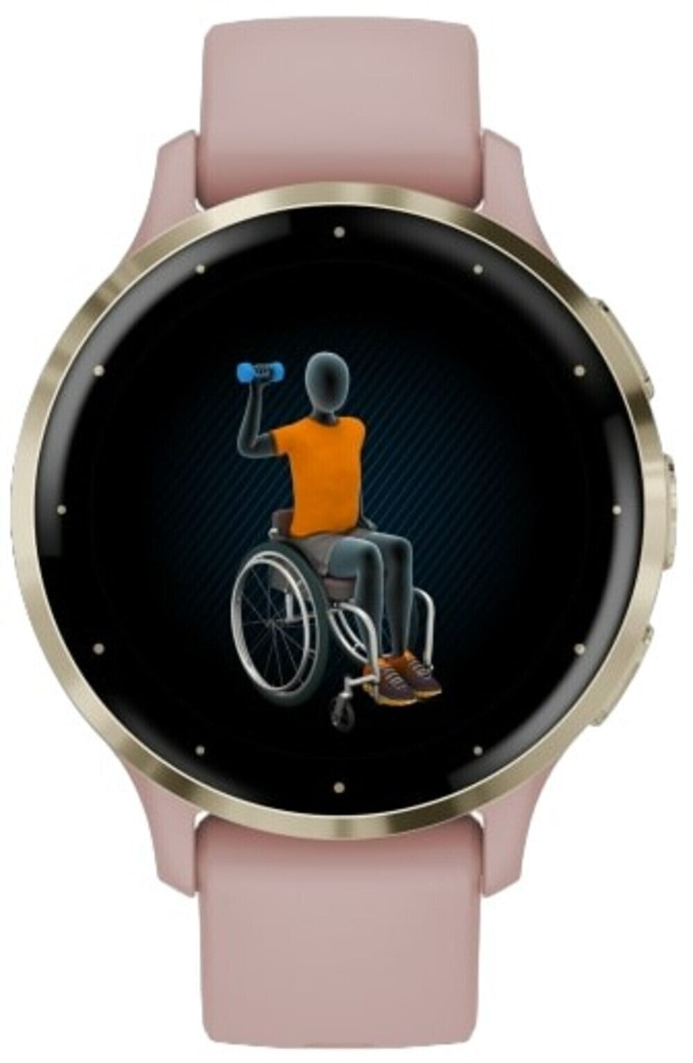 Garmin Venu 3S Soft Gold SS Bezel Smart Watch with 41mm Dust Rose Case and Silicone Band