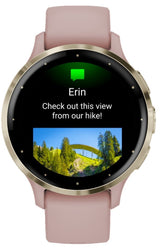 Garmin Venu 3S Soft Gold SS Bezel Smart Watch with 41mm Dust Rose Case and Silicone Band