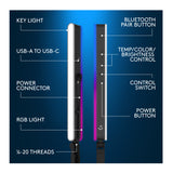 Logitech G Litra Beam LX Dual-Sided Streaming Light with TrueSoft Technology (Open Box)