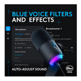 Logitech Yeti GX RGB LIGHTSYNC-Powered Gaming Microphone (Black) (Open Box)