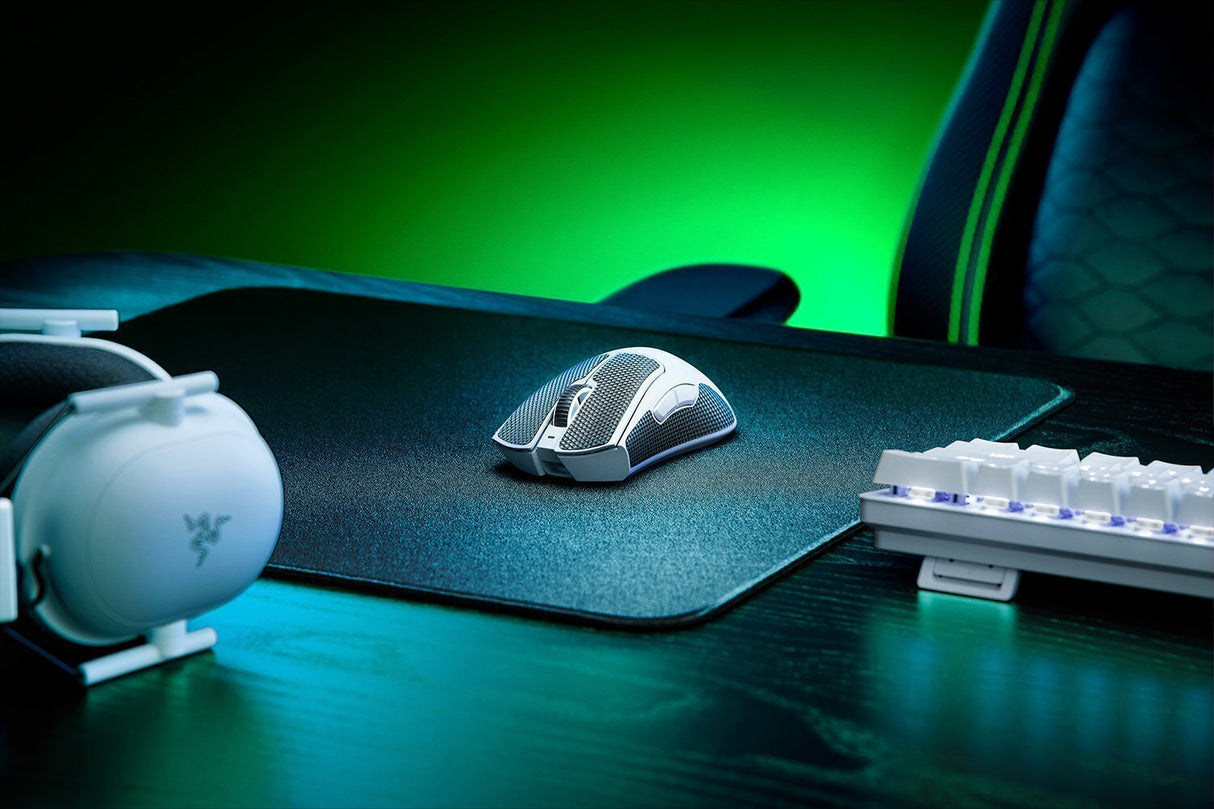 Razer DeathAdder V3 Pro Ultra-Lightweight Wireless Esports Right-Handed Gaming Mouse (White)