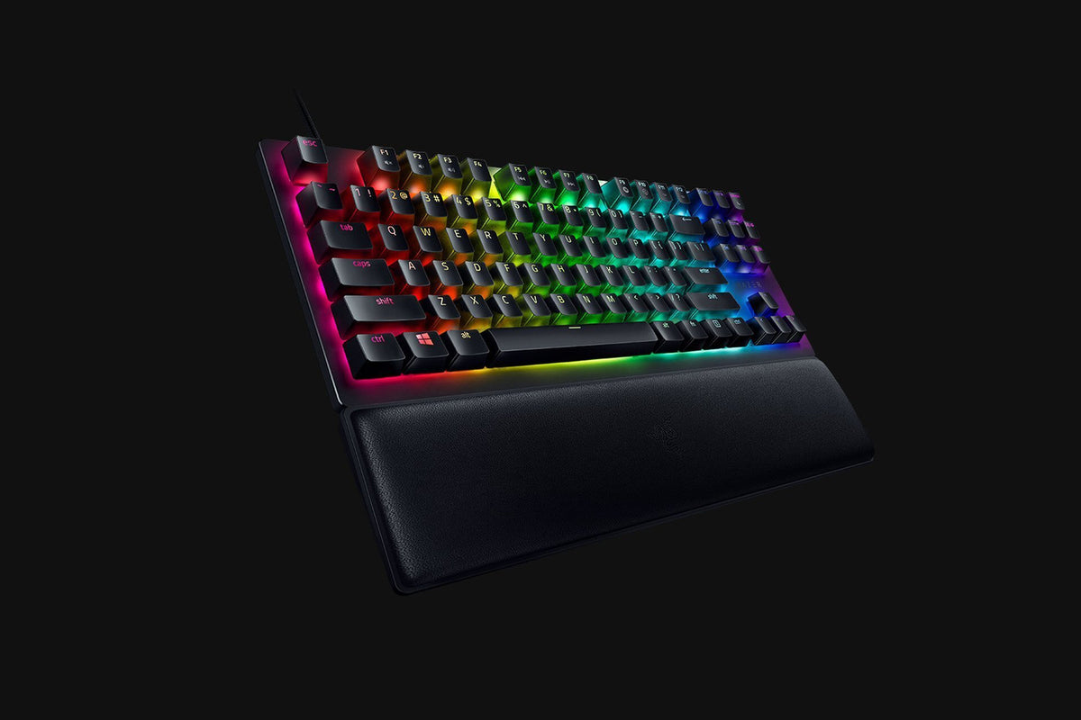 Razer Huntsman V2 Tenkeyless Red Linear Optical Switch US Layout Acoustics Gaming Keyboard (Black)