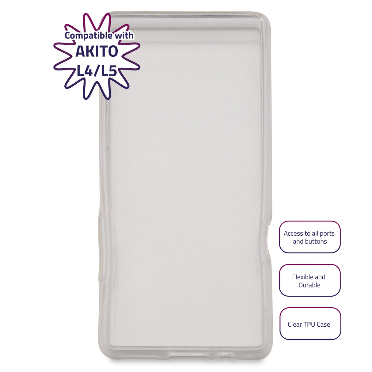 AKITO Clear TPU Case Compatible with AKITO L4/L5 Kosher MP3 Players