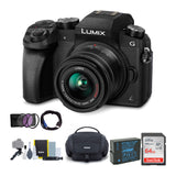 Panasonic LUMIX G7 Mirrorless Camera with 14-42mm Lens, 64GB SD Card and Accessories Bundle