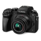Panasonic LUMIX G7 Mirrorless Camera with 14-42mm f/3.5-5.6 Lens (Black) with 64 SD Memory Card and Accessory Bundle