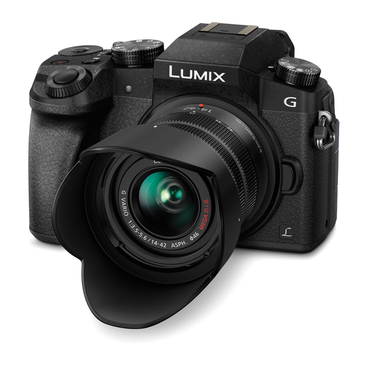 Panasonic LUMIX G7 Mirrorless Camera with 14-42mm f/3.5-5.6 Lens (Black) with 64 SD Memory Card and Accessory Bundle