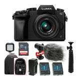 Panasonic LUMIX G7 Mirrorless Camera with 14-42mm Lens, 128GB SD Card and Accessories Bundle