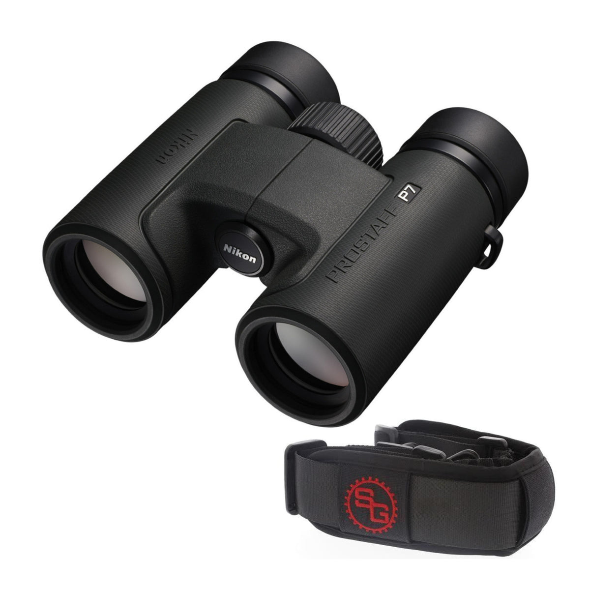 Nikon Prostaff P7 8X30 Binoculars with Bungee Strap bundle
