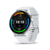 Garmin Venu 3 Smartwatch (Silver/Whitestone) with Charging Stand and Port Plugs