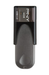 PNY Turbo Attache 4 USB 3.0 Reliable and Portable Flash Drive for Easy Data Storage (32GB, Black)