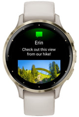 Garmin Venu 3S Soft Gold Stainless Steel Bezel Smart Watch with 41mm Ivory Case and Silicone Band